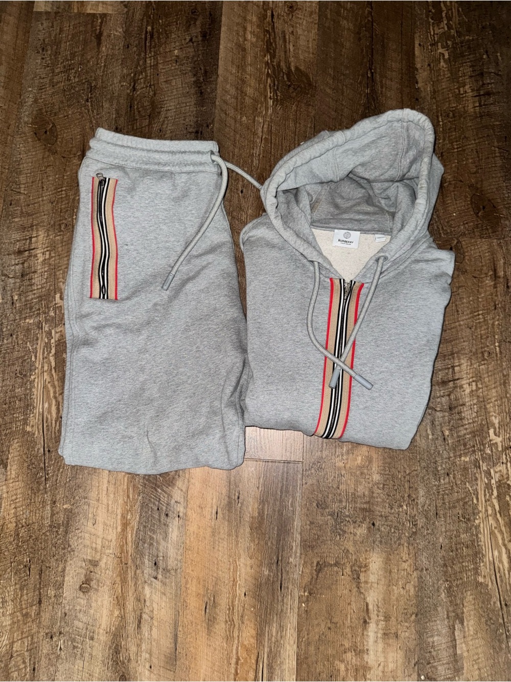 Burberry Light Gray & Heather Gray Sweat Suit